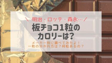 板チョコ一粒のカロリーは？明治ロッテ森永メーカー別に調査！
