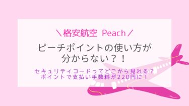 航空会社ピーチのポイント番号＆セキュリティコードを確認する方法！